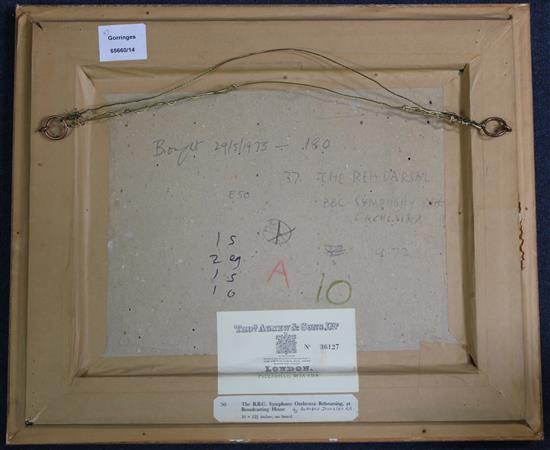 § Bernard Dunstan RA (1920-2011) The BBC Symphony Orchestra rehearsing at Broadcasting House, 9.5 x 12.5in.